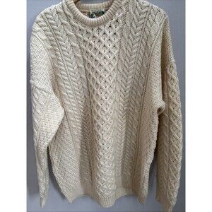 Vintage Irish Wool Handmade Fisherman Y2K 90s 80s Grannycore Sweater